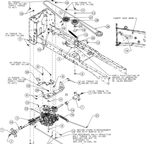 Drive Diagram and Parts List for XT1-ST54KH (13AQA2CA010)(2016) Cub Cadet Lawn Tractor